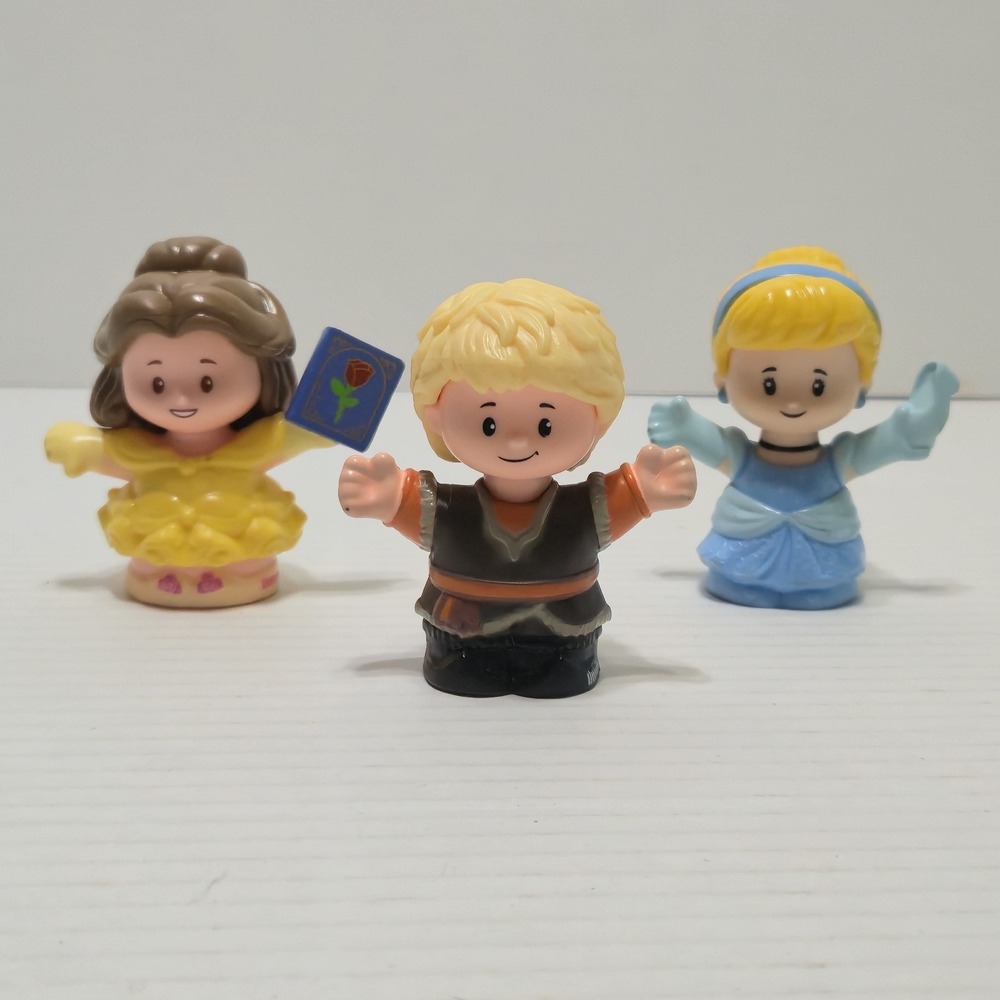 Fisher-Price Little People Disney Princess Lot Belle Kristoff Cinderella Figures